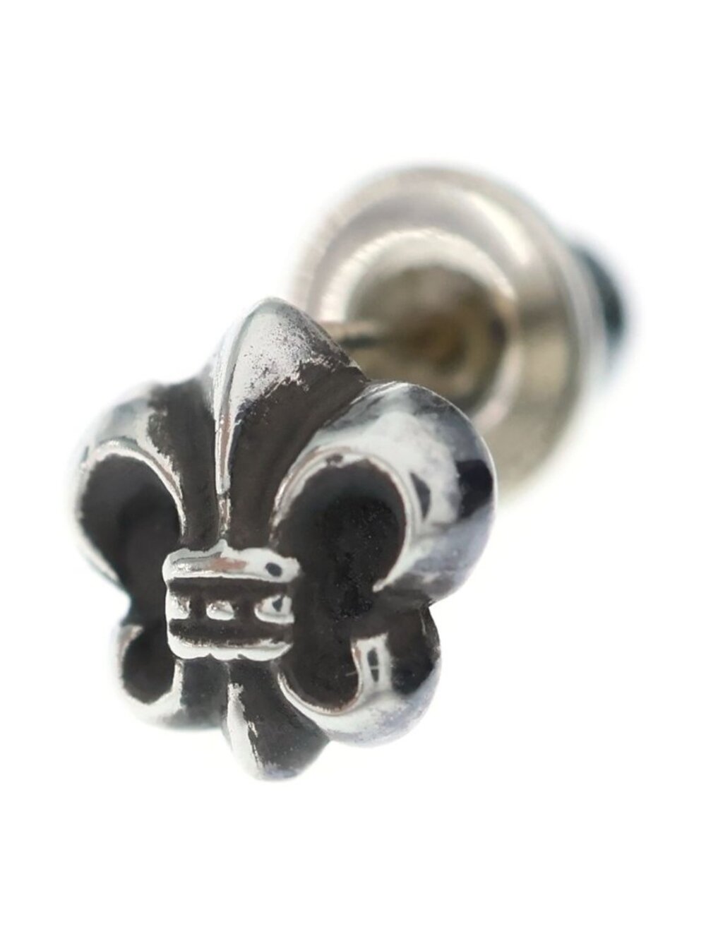 Chrome Hearts Co Bs Flr Bs Flare Stud Earrings Silver